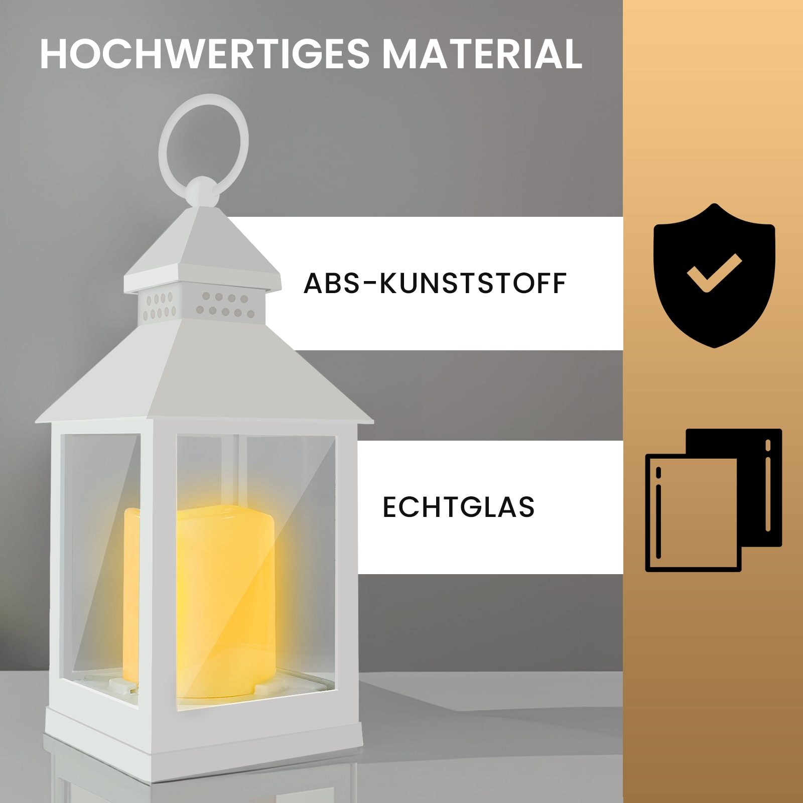 EAXUS LED Laterne Windlicht mit realistischem Flammeneffekt, LED fest integ günstig online kaufen