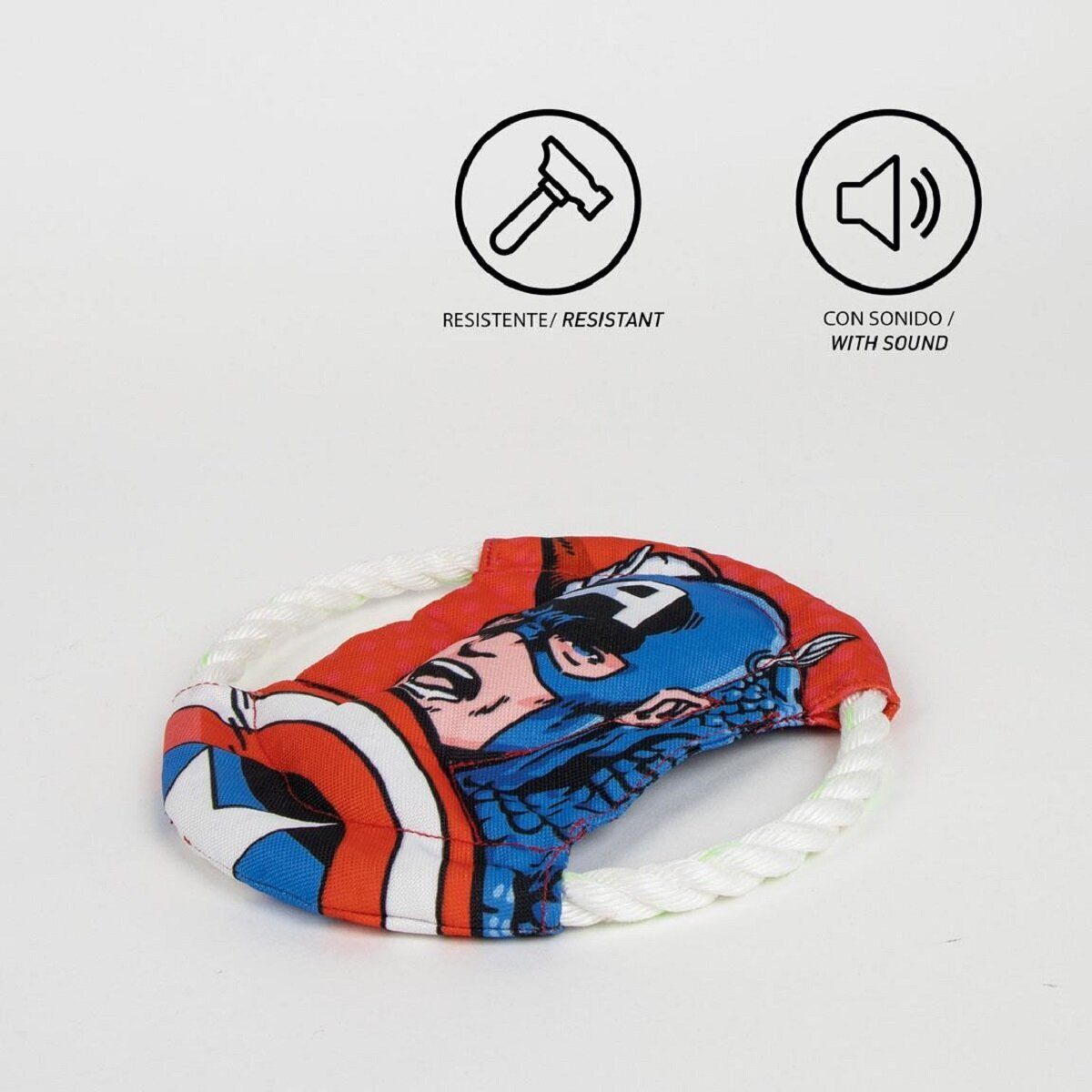MARVEL Tier-Intelligenzspielzeug Captain America Kau- & Zahnspielzeug für HundeIdeal, Polyester