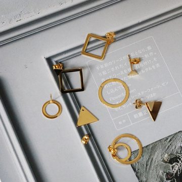 GOLDEN Paar Ohrstecker 18k Vergoldete Dreieck Ohrstecker Minimalistisch Geometrische Geschenk