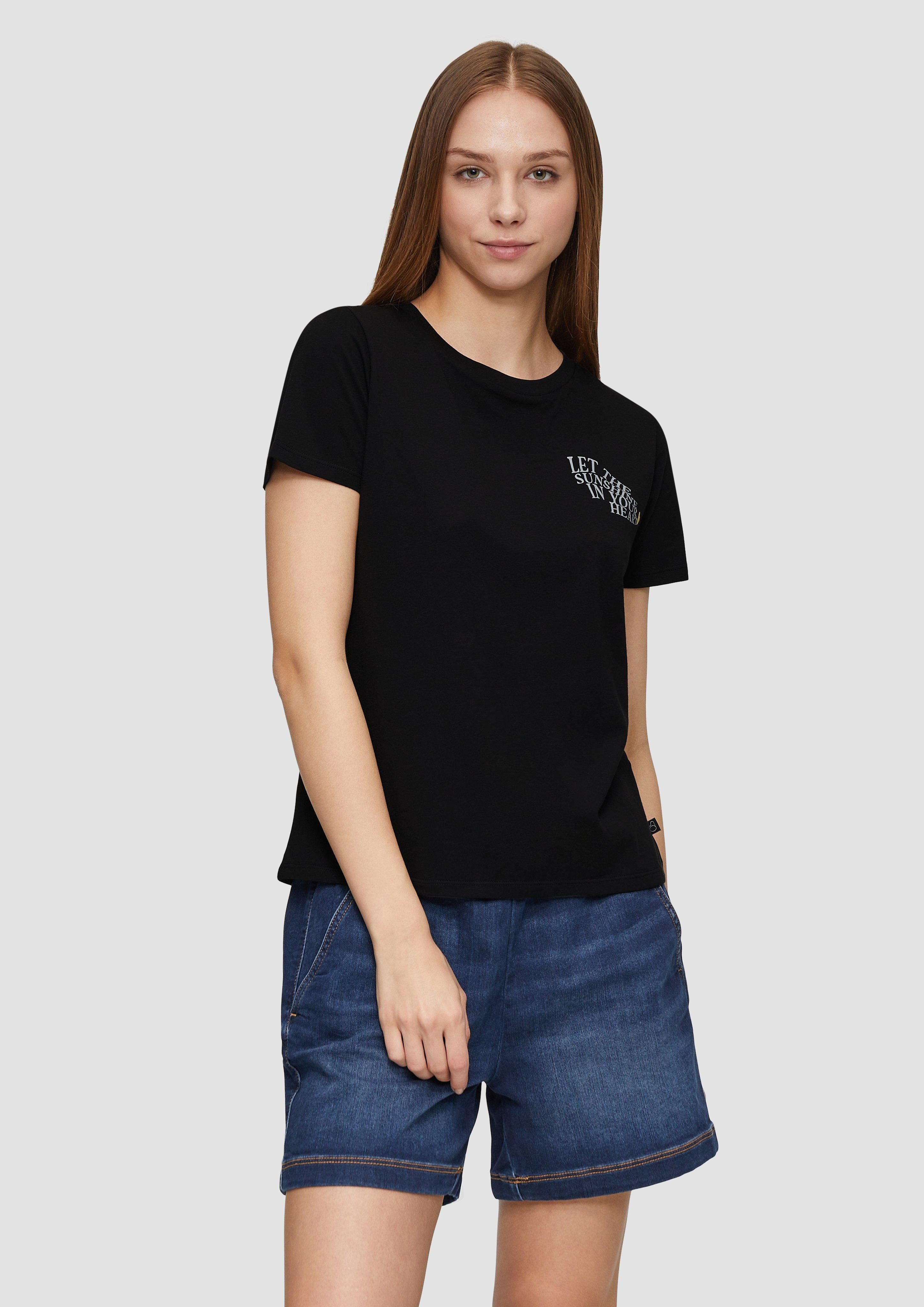 QS Kurzarmshirt T-Shirt aus Baumwolle mit günstig online kaufen