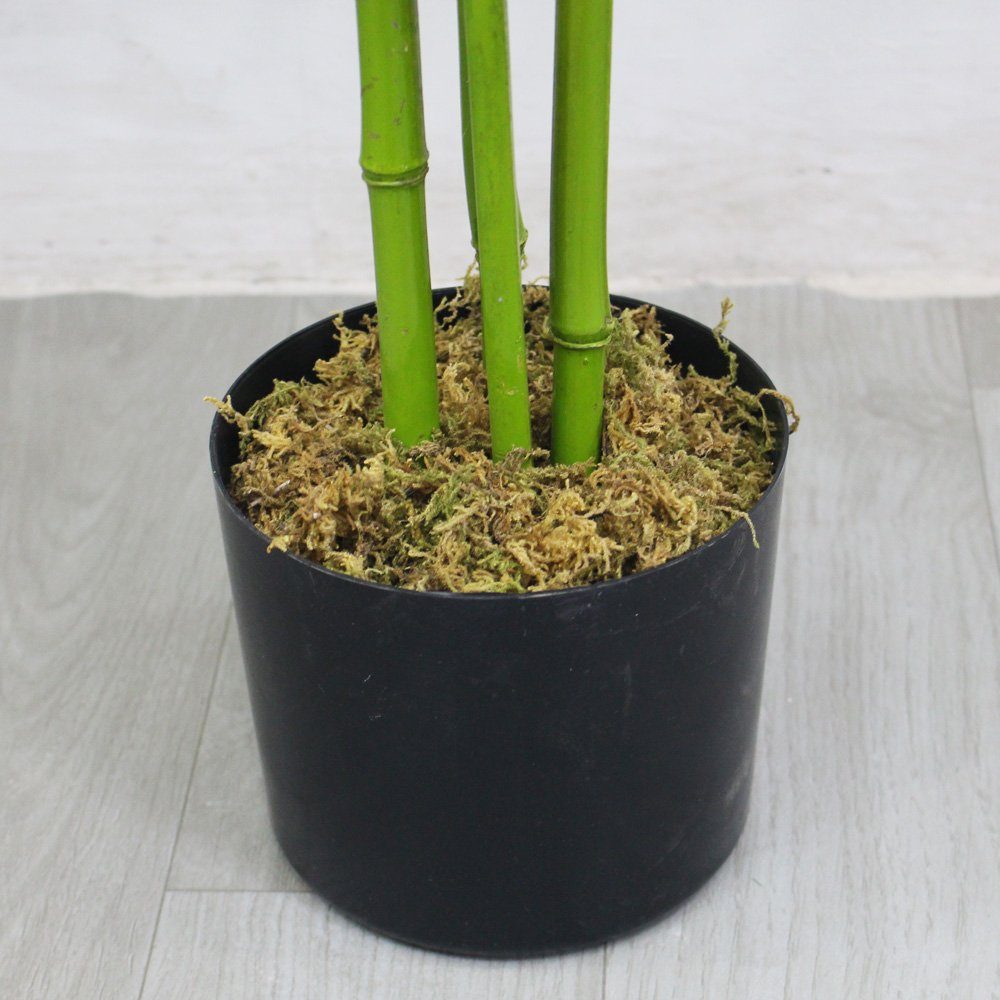 mit Künstliche Bambus Kunstpflanze Kunstpflanze Pflanze Kunstbaum 120cm Echtholz Decovego Decovego,