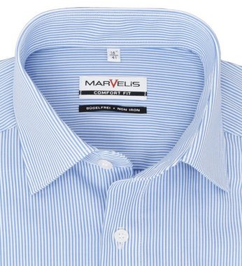 MARVELIS Businesshemd Businesshemd - Comfort Fit - Gestreift - Blau