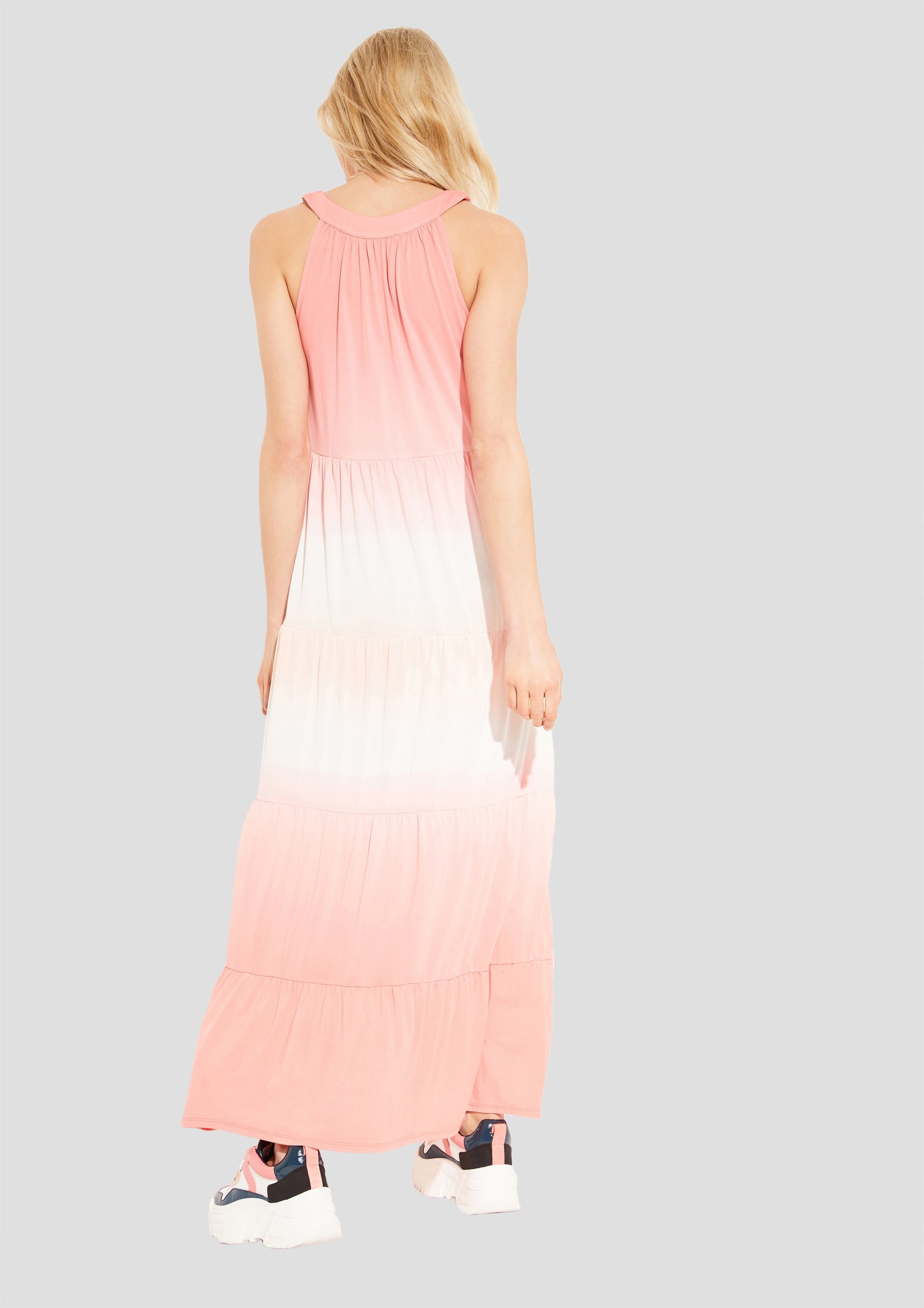 Damen Kleider comma casual identity Maxikleid Stufenkleid mit Dip Dye-Effekt Dip Dye, Cut Out