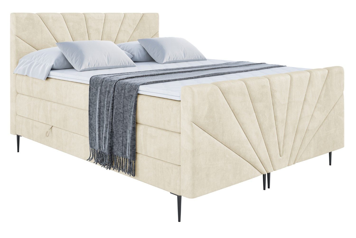 ALTDECOR Boxspringbett MILTIO-F-Z KING (Multipocket-Matratze H4, günstig online kaufen