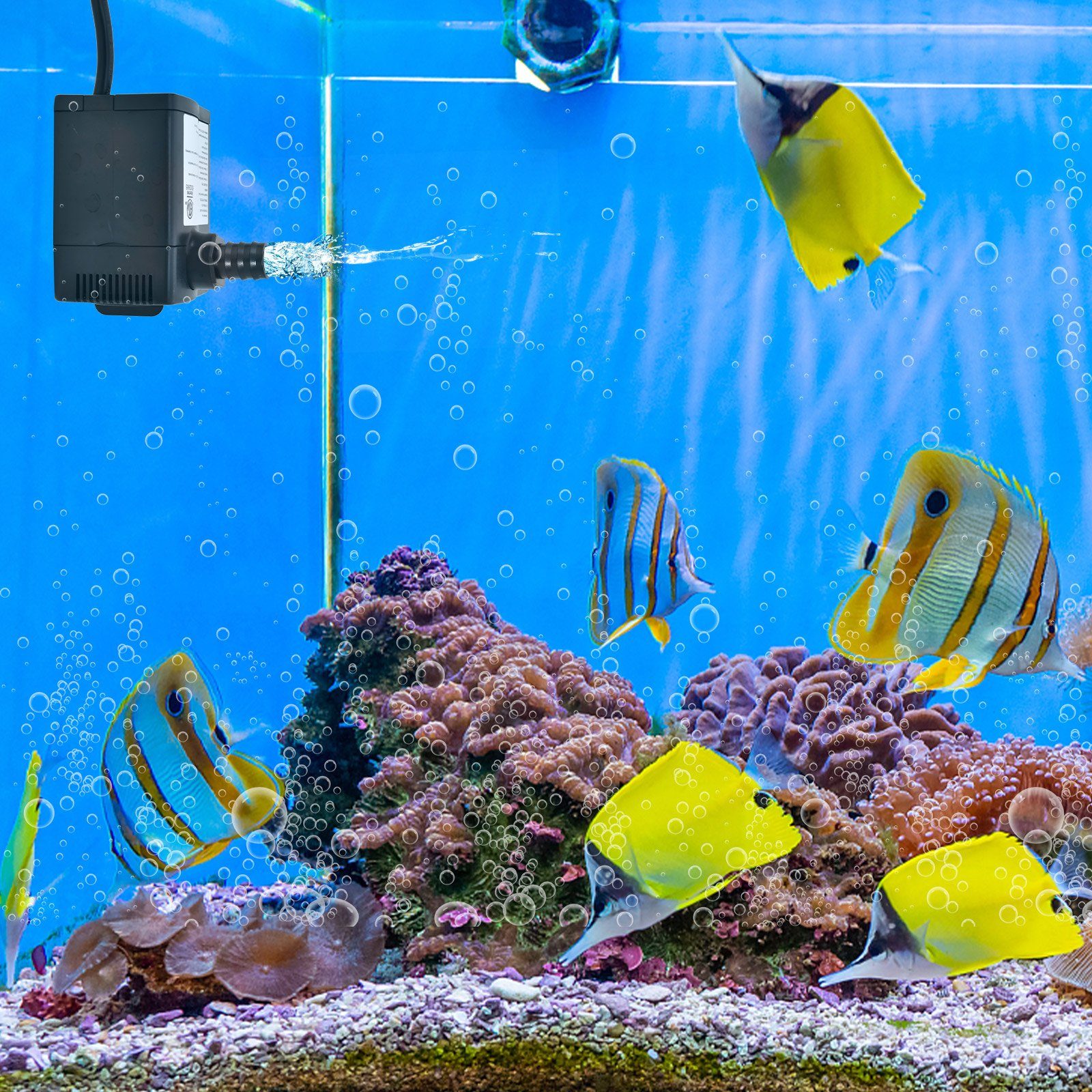 Thumbnail - COSTWAY Wasserpumpe, 900 L/h, mit 2,2 m hohem Hub & 3 Düsen, 22 W