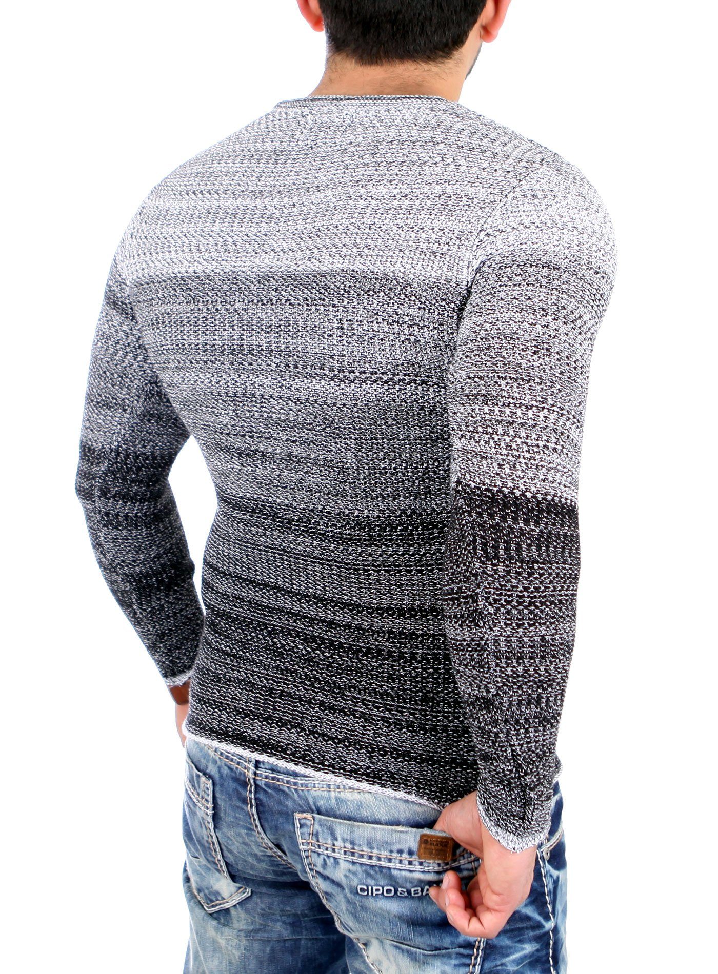 Reslad Strickpullover Reslad Strickpullover Herren Colorblock Crewneck Pull günstig online kaufen