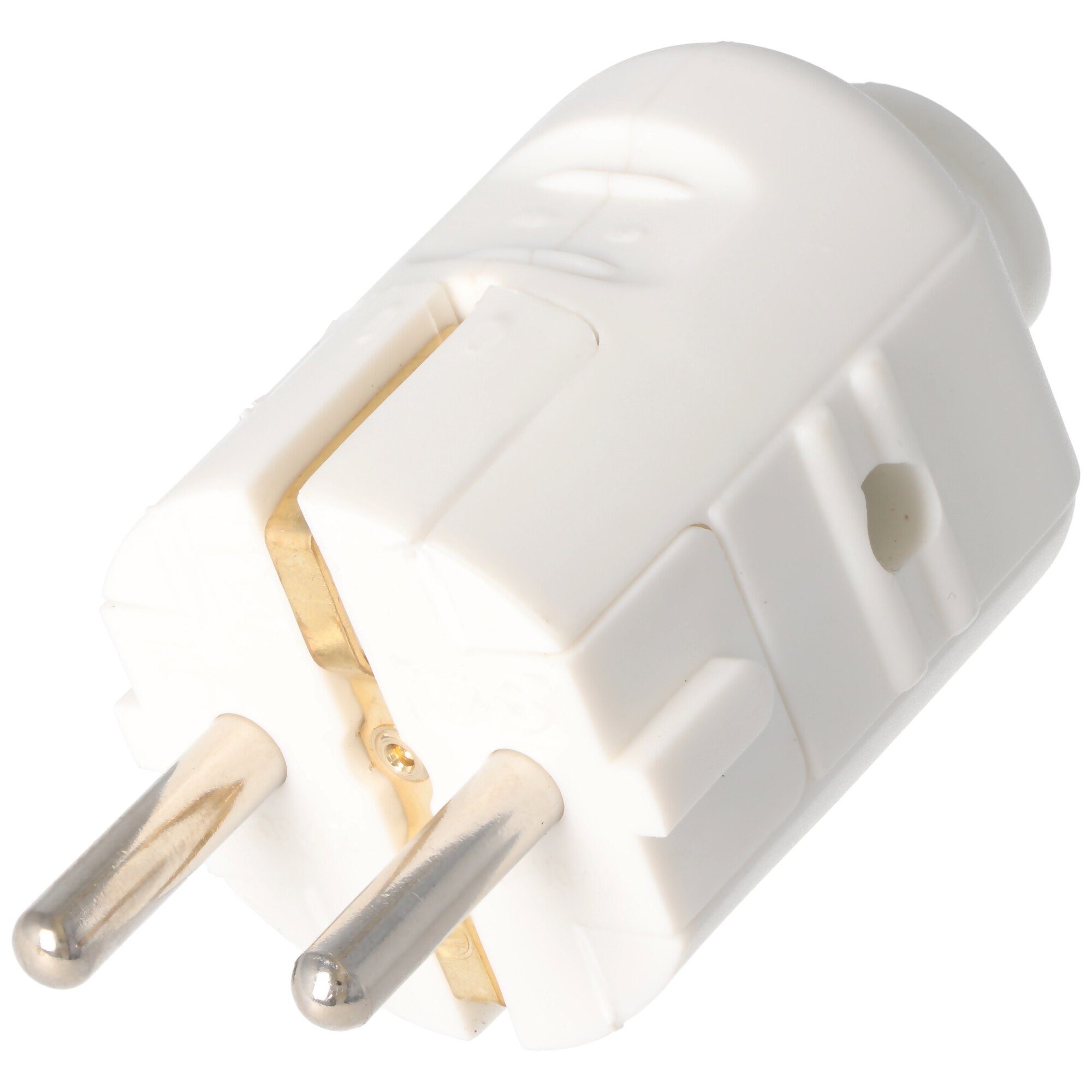 Schukostecker weiß, Schutzkontaktstecker weiss, Schuko-Stecker mit Zu Computer-Kabel