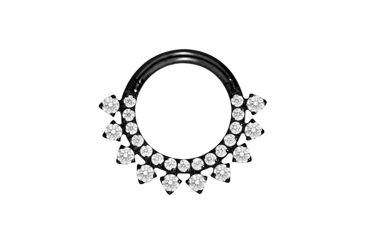 PIERCINGLINE Piercing-Set Titan Segmentring Clicker EINGEFASSTE günstig online kaufen