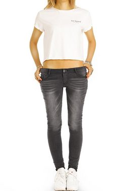 be styled Low-rise-Jeans Skinny low waist Hüftjeans enge Röhrenjeans Hosen - Damen - j40f mit Stretch-Anteil, 5-Pocket-Style, low waist, hüftig, niedrige Leibhöhe, skinny, röhrig