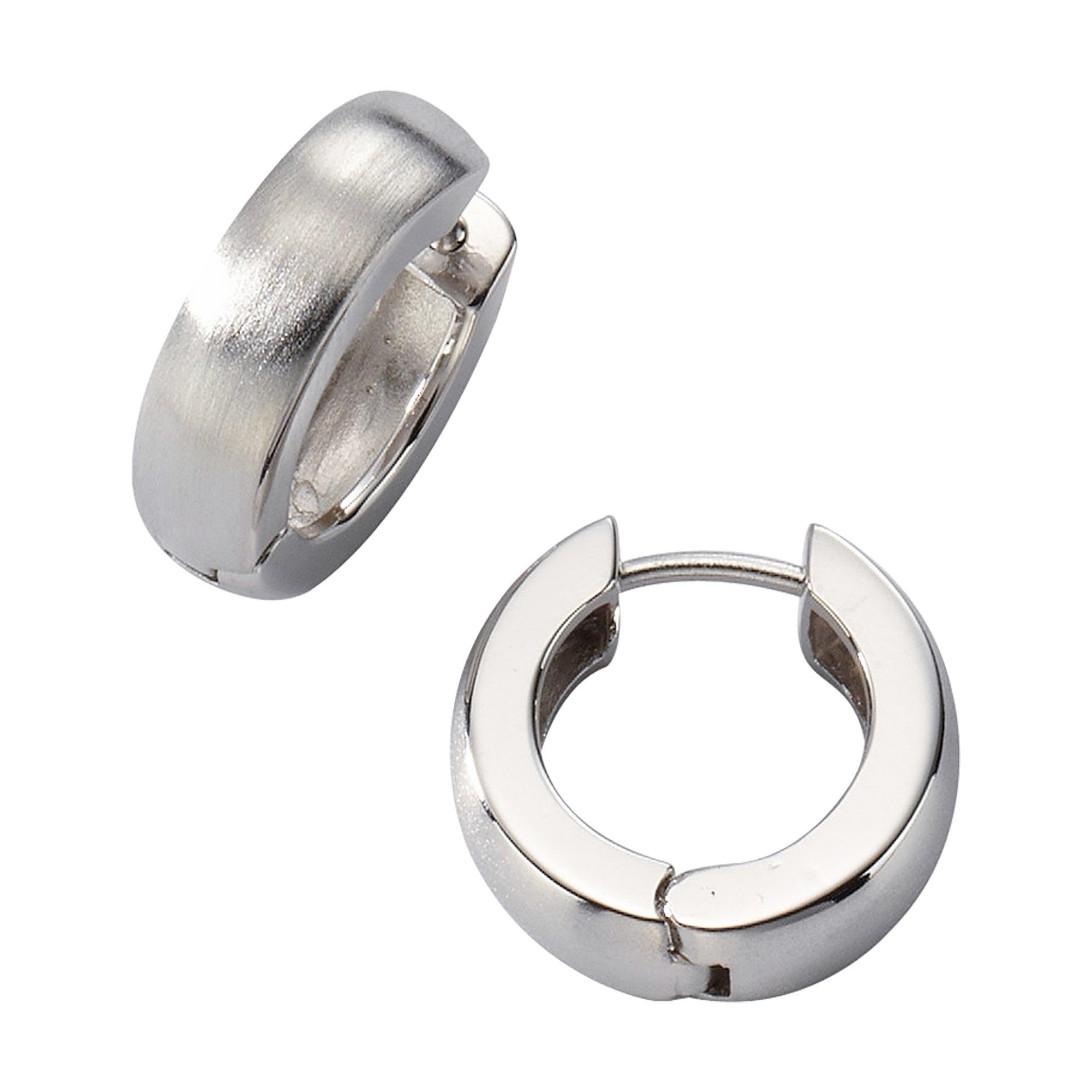 Zeeme Paar Creolen Silber 925 rhodiniert mattiert 18mm Durchmesser günstig online kaufen