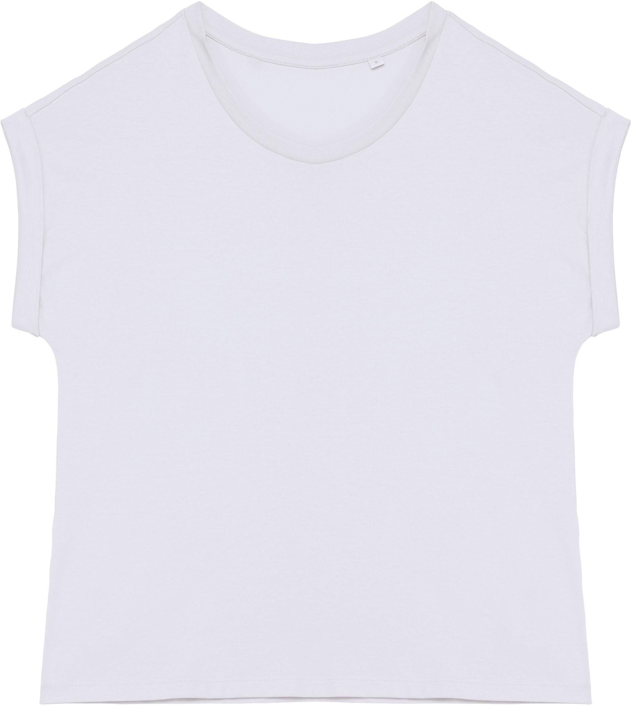 Native Spirit Rundhalsshirt Umweltfreundliches Damen-T-Shirt mit Reversärmeln