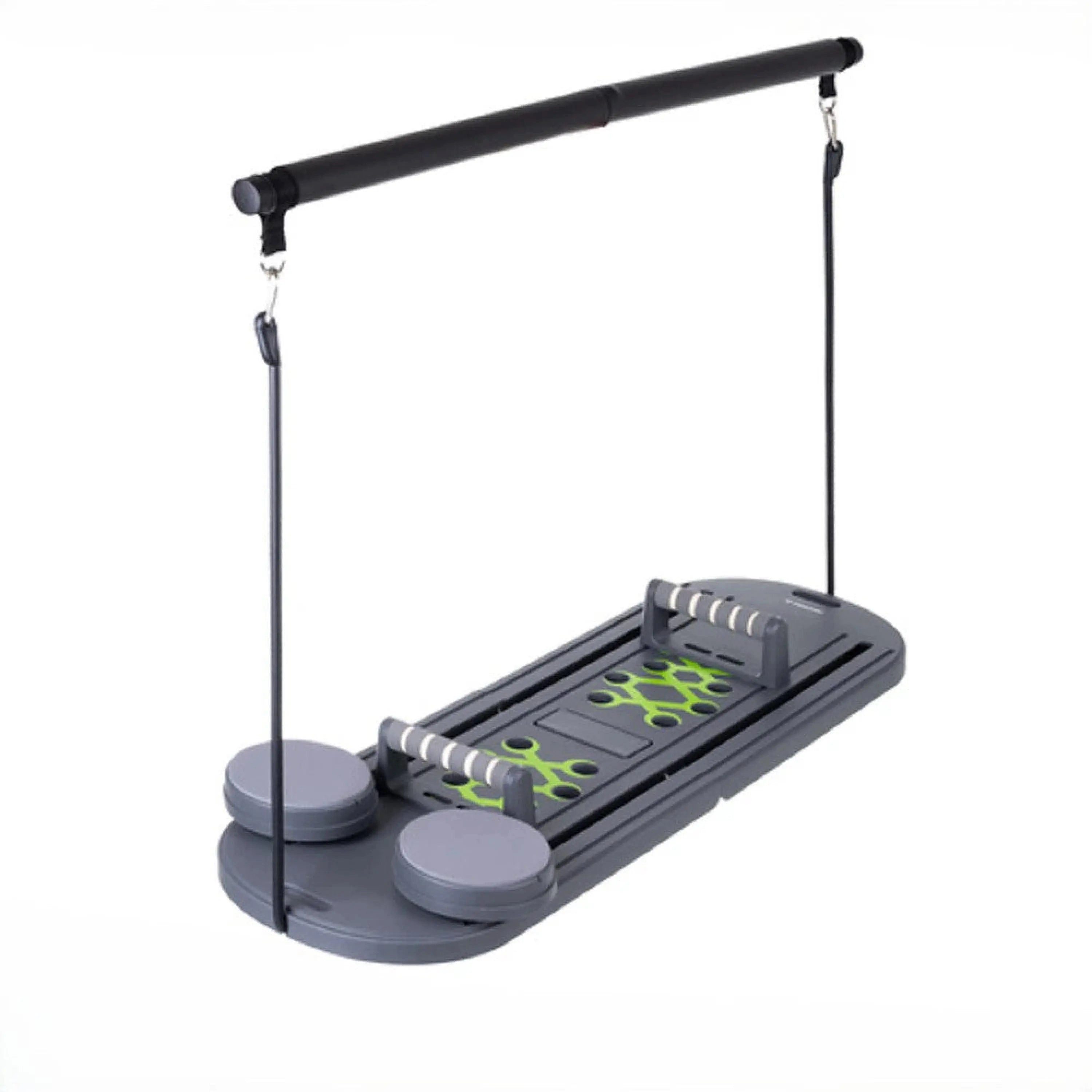 Sport-Knight® Ganzkörpertrainer Pilates Board, multifunktional, mit Resistanceband & Liegestützgriffe, Multifunktionales, faltbares Fitnessboard mit Widerstandsbändern