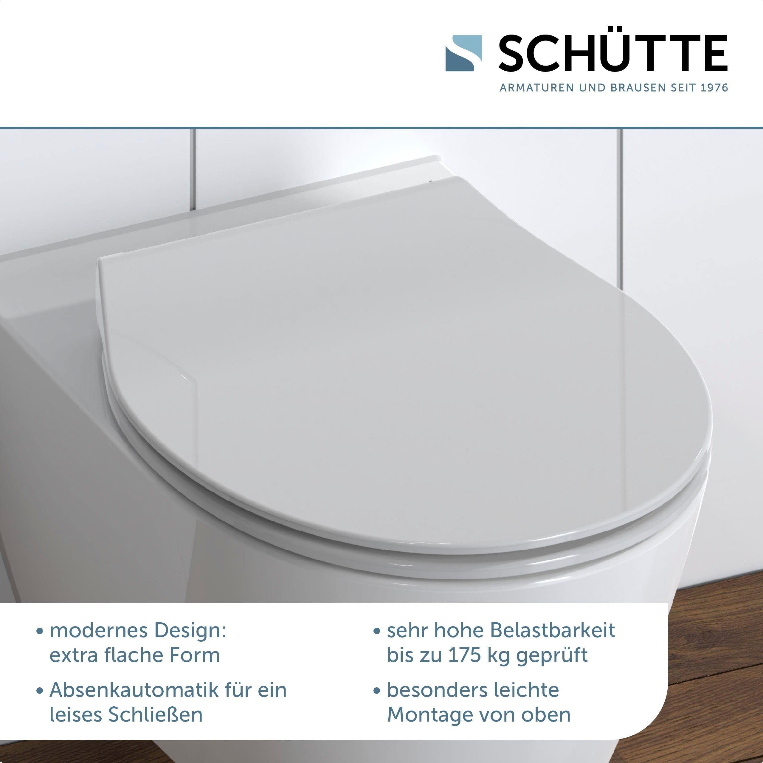 Schütte WC-Sitz Slim Grey Duroplast mit Absenkautomatik & Schnellverschluss günstig online kaufen