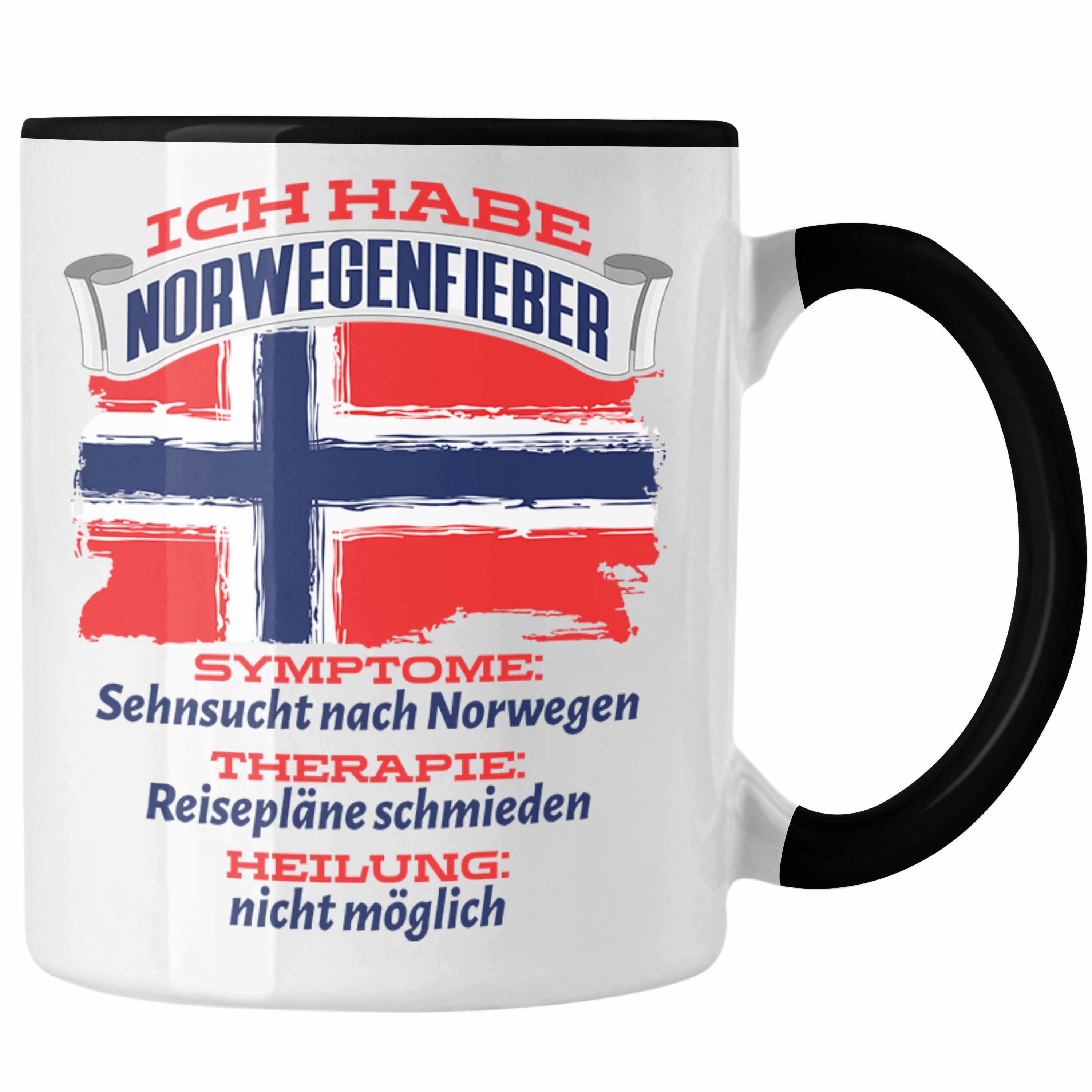 Geschenkidee Trendation Spruch Tasse Norwegen Grafik Norwegenfieber Lust Tasse Schwarz Geschenk