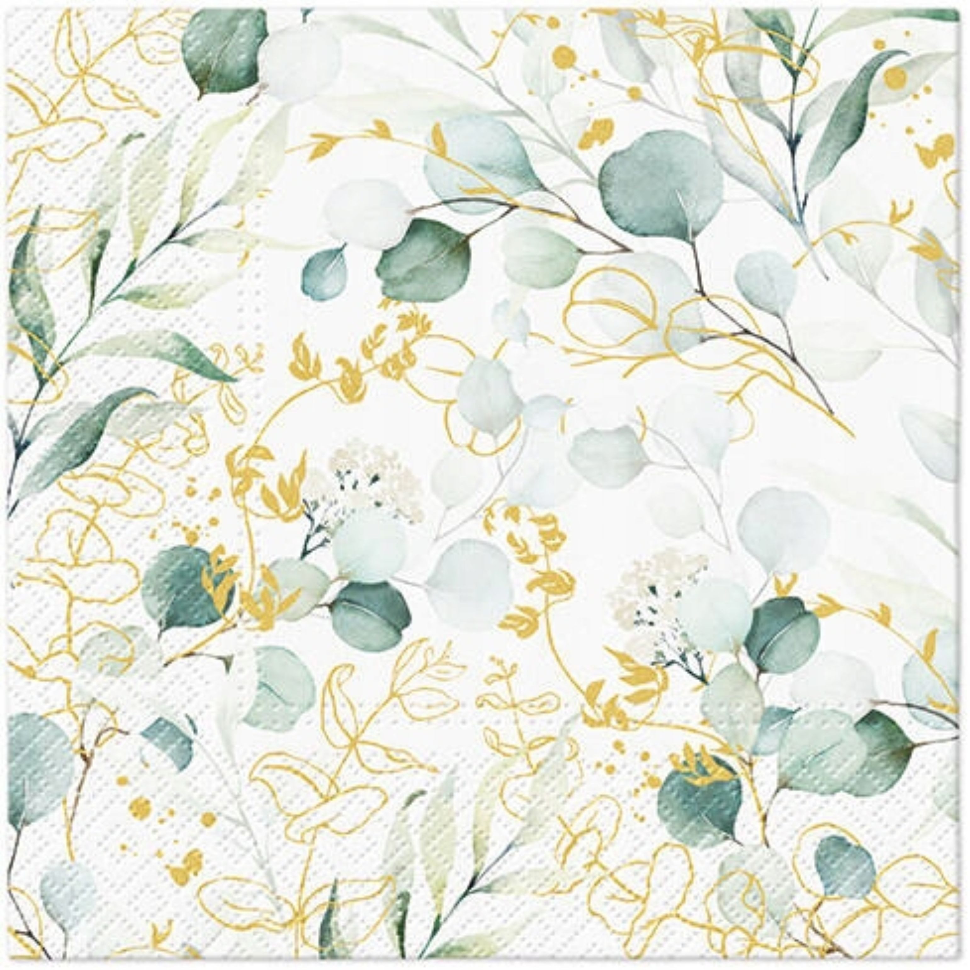 PartyPal Papierserviette Papierservietten Eukalyptus 33x33 cm, 20 Stk – Kommunion.