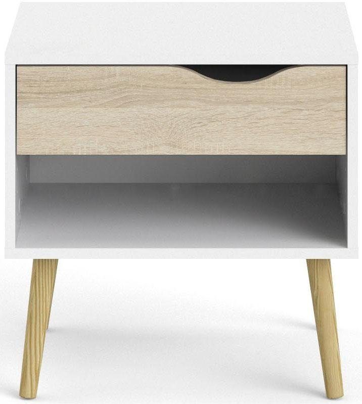andas Nachttisch Oslo Nachtkommode, Nachtschrank, Beistelltisch, 1 Schublade, 1 offenes Fach, Breite 50 cm, Höhe 50 cm