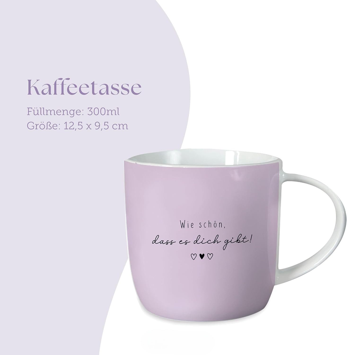Grafik Werkstatt Tasse Grafik-Werkstatt Gute Laune Tasse, Wie schön, dass es Dich gibt, Porzellan, Geeignet für die Mikrowelle und Spülmaschine