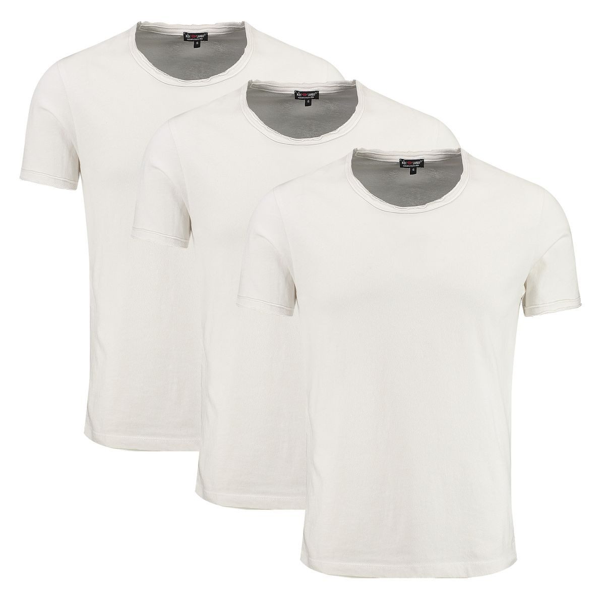 Key Largo T-Shirt Freeze vintage Look uni Basic MT00500 Rundhalsauschnitt unifarben kurzarm slim fit