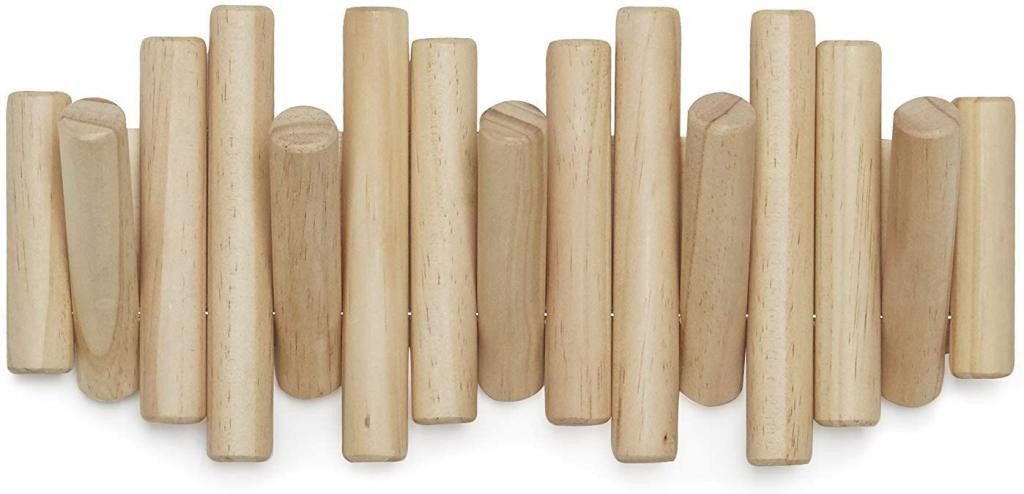 Umbra Garderobenhaken Picket mit 5 Garderobenhaken Garderobenleiste Wandhaken Kleiderhaken, 5 Klapphaken