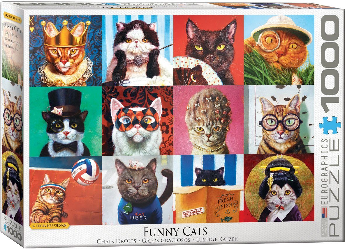 empireposter Puzzle Lustige Katzen von Lucia Heffernan - 1000 Teile Puzzle - 68x48 cm, 1000 Puzzleteile