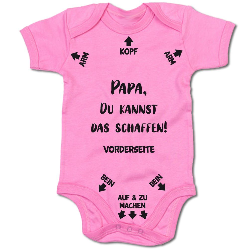 G-graphics Kurzarmbody Baby Body - Papa, du kannst das schaffen! Baby Body mit Spruch / Motiv / Aufdruck • als Geschenk