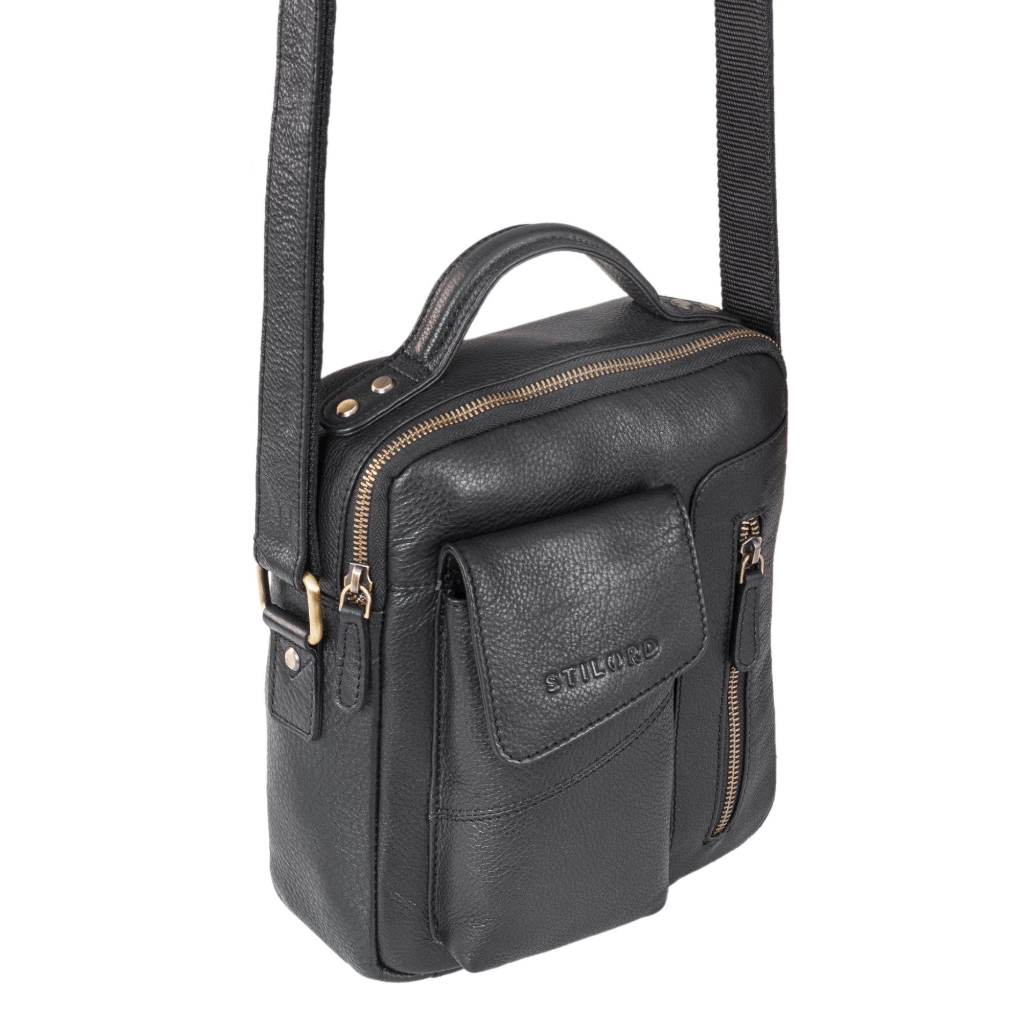 STILORD Schultertasche "Otis" Stilvolle Leder Umhängetasche Herren Klein
