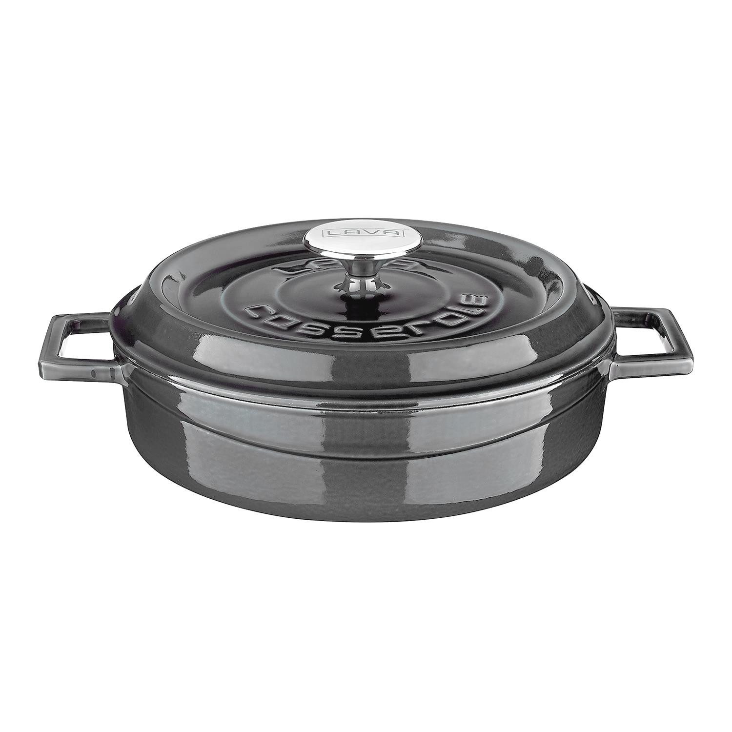 LAVA Topf-Set LAVA Emaillierter Gusseisentopf mit Deckel, Ø 24 cm, 2,47 Liter, Gusseisen (2-tlg), emailliertes Gusseisen, backofengeeignet