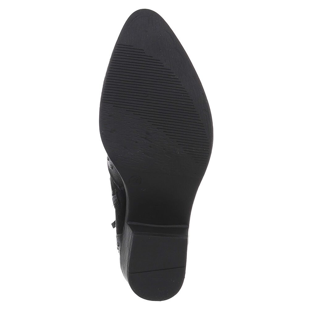 Ital-Design Damen Cowboyboots Western Westernstiefelette (88577314) Blockabsatz Stiefeletten in Schwarz