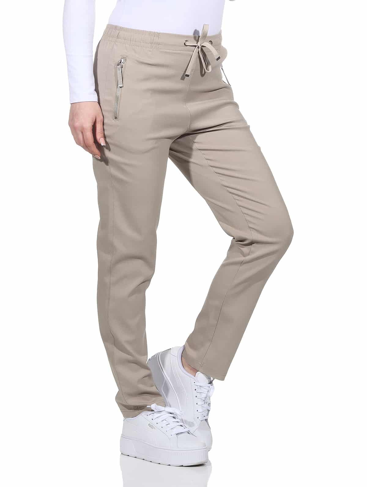 Alica Collection Chinohose Schlupfhose Damen Stretch Hose leichte Sommerhose - Kurzgröße mit Gummibund & Kordelzug, in großen Größen erhältlich
