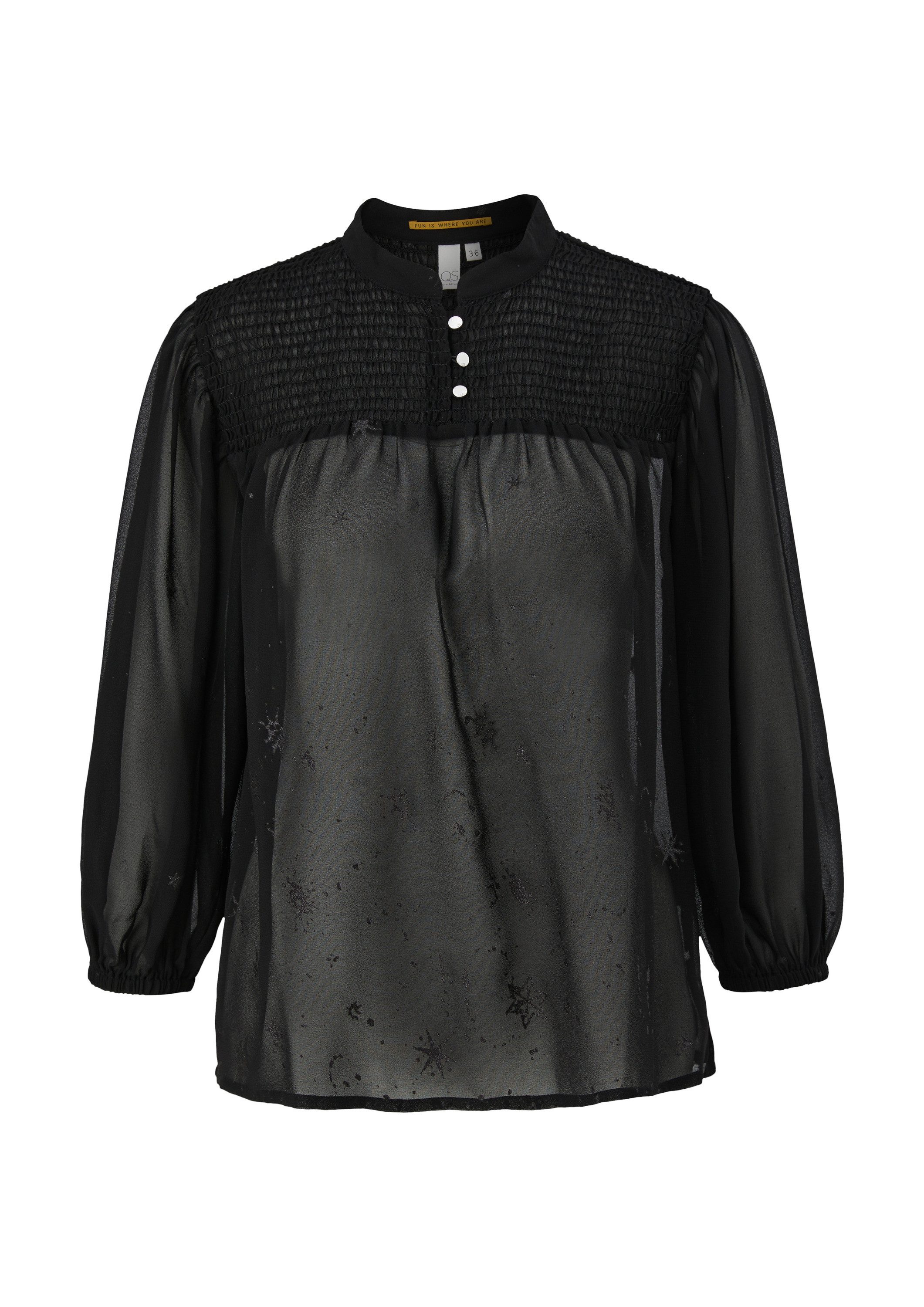 QS Kurzarmbluse Bluse Blusenshirt mit abstraktem günstig online kaufen