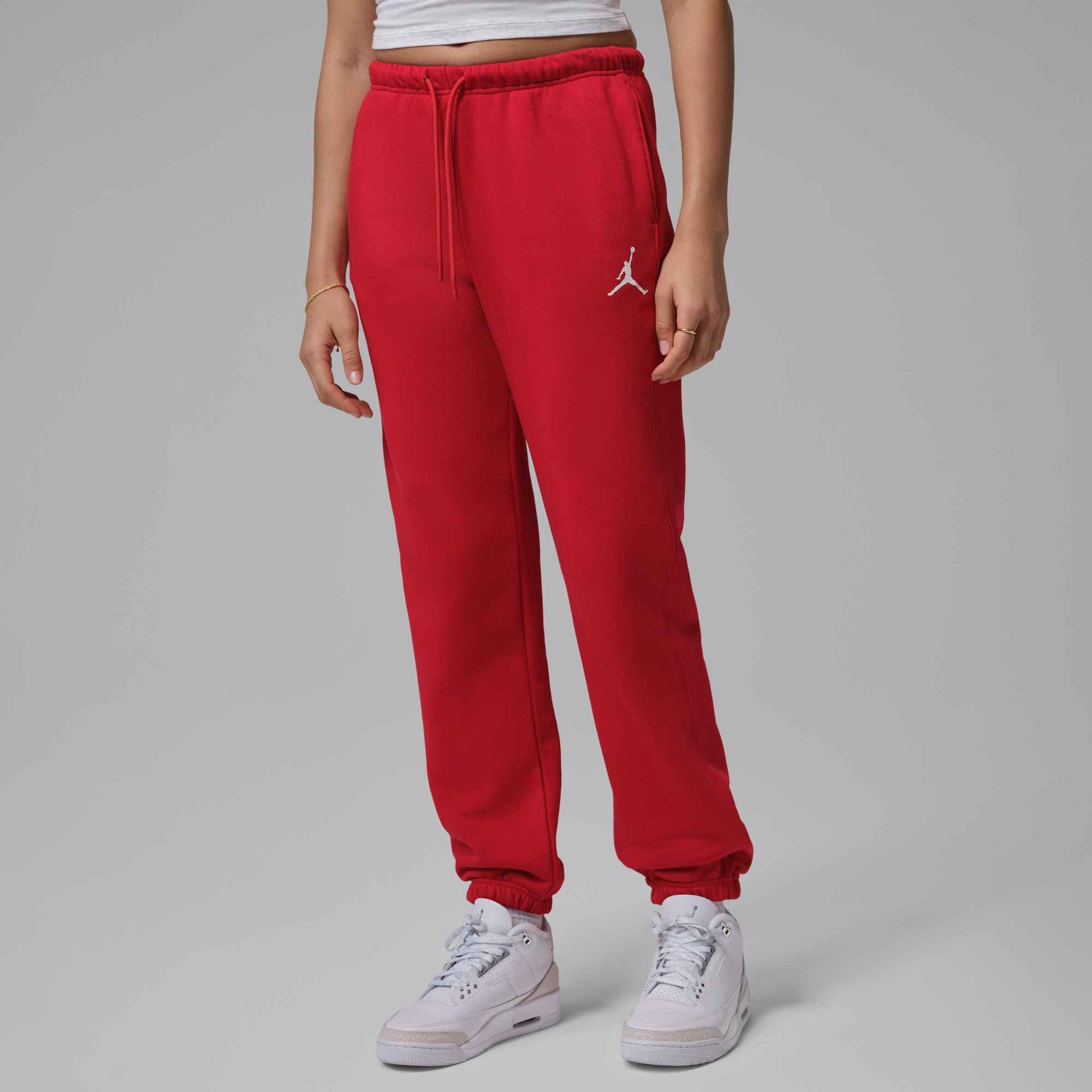Jordan Trainingshose W J JUMPMAN FLC PANT 2 unifarbenes Design, mit Logodruck, schnell trocknendes Material