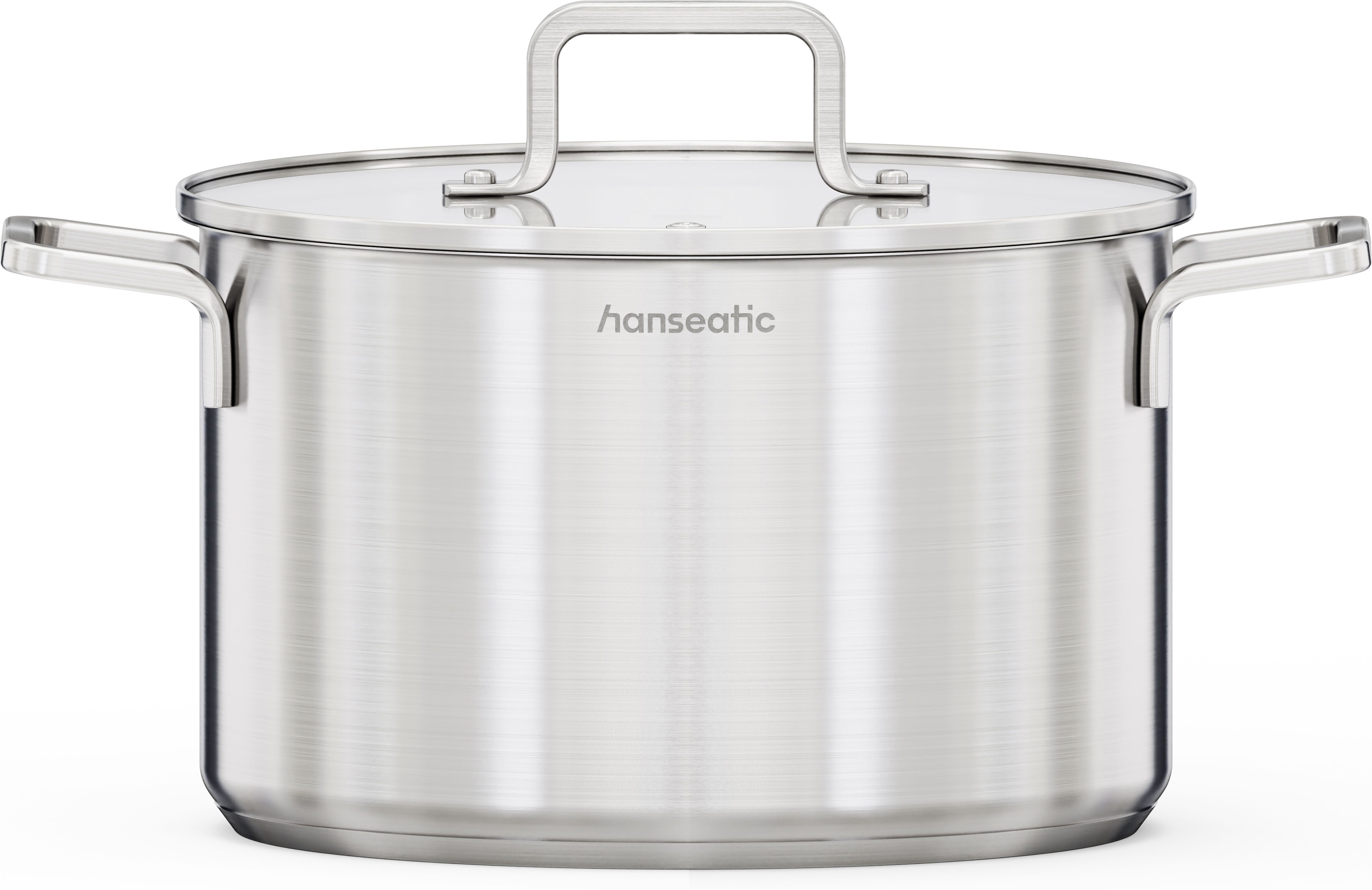 Hanseatic Kochtopf DAILY, Edelstahl 18/10 (1-tlg), handfreundliche Griffe, Literskala, Glasdeckel, Induktion