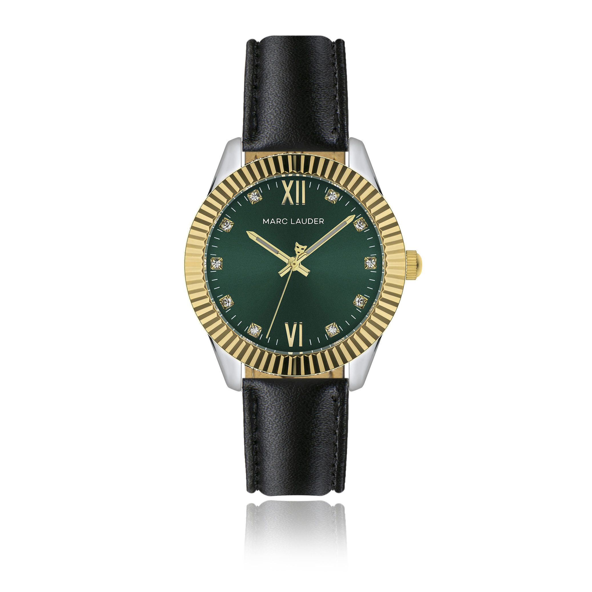MARC LAUDER Quarzuhr ME9-S018G Aires Black Leather