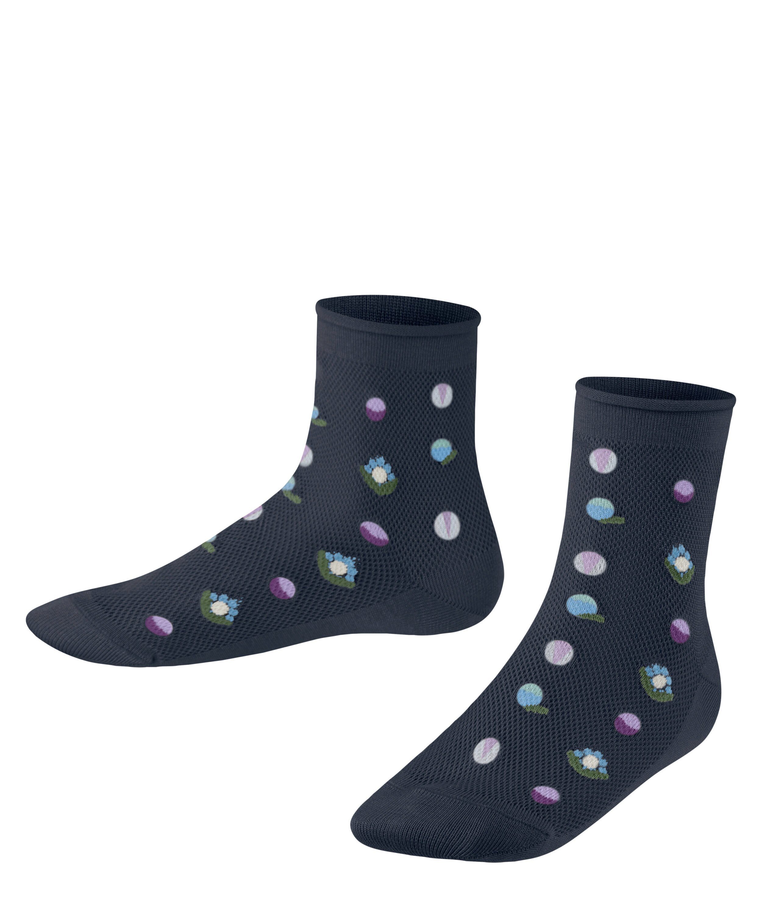 (1-Paar) space blue (6116) Dotted FALKE Socken Flower