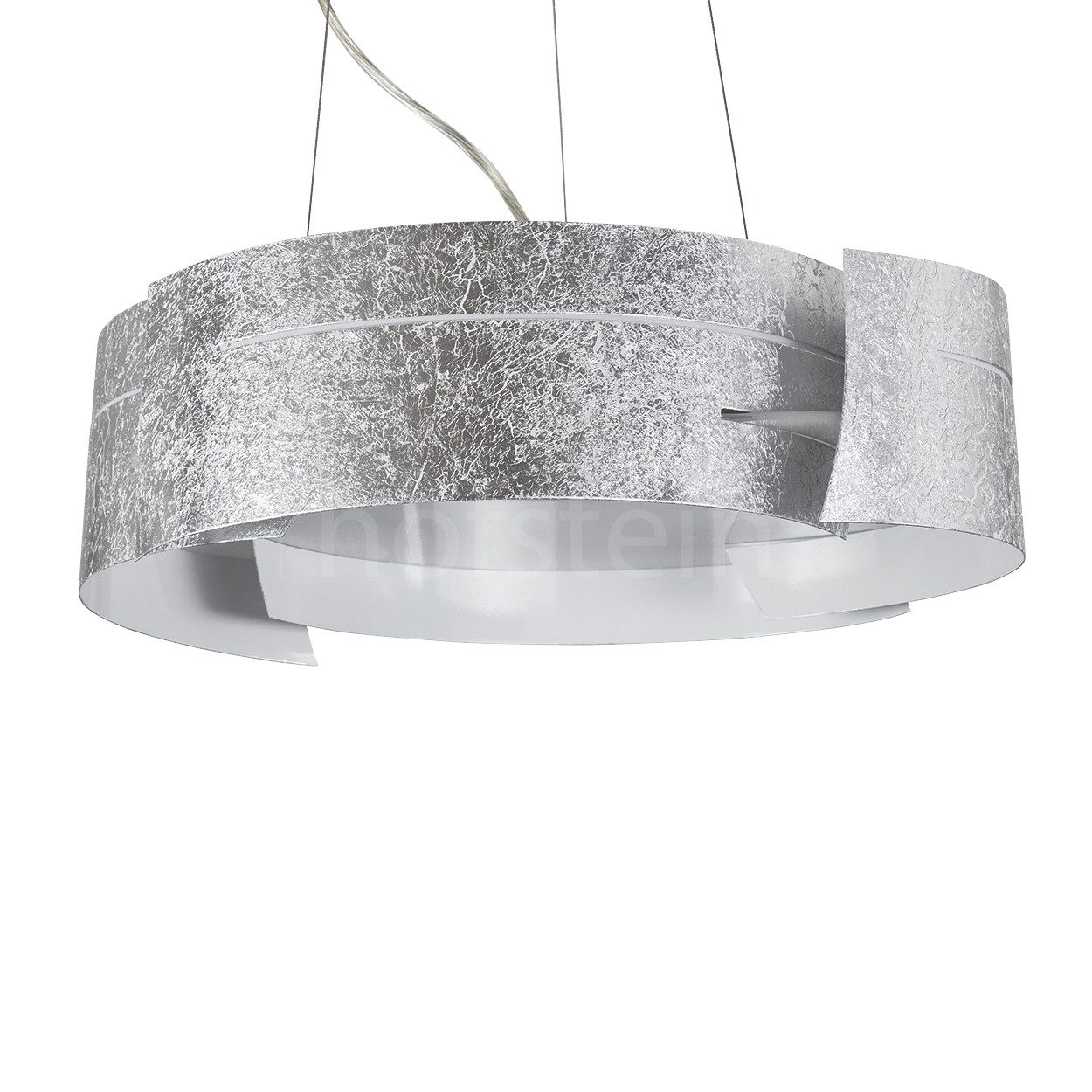 hofstein Hängeleuchte »Spano« runde Hängelampe in Silber aus Metall, ohne Leuchtmittel, 3xE27 je 60 Watt, moderne