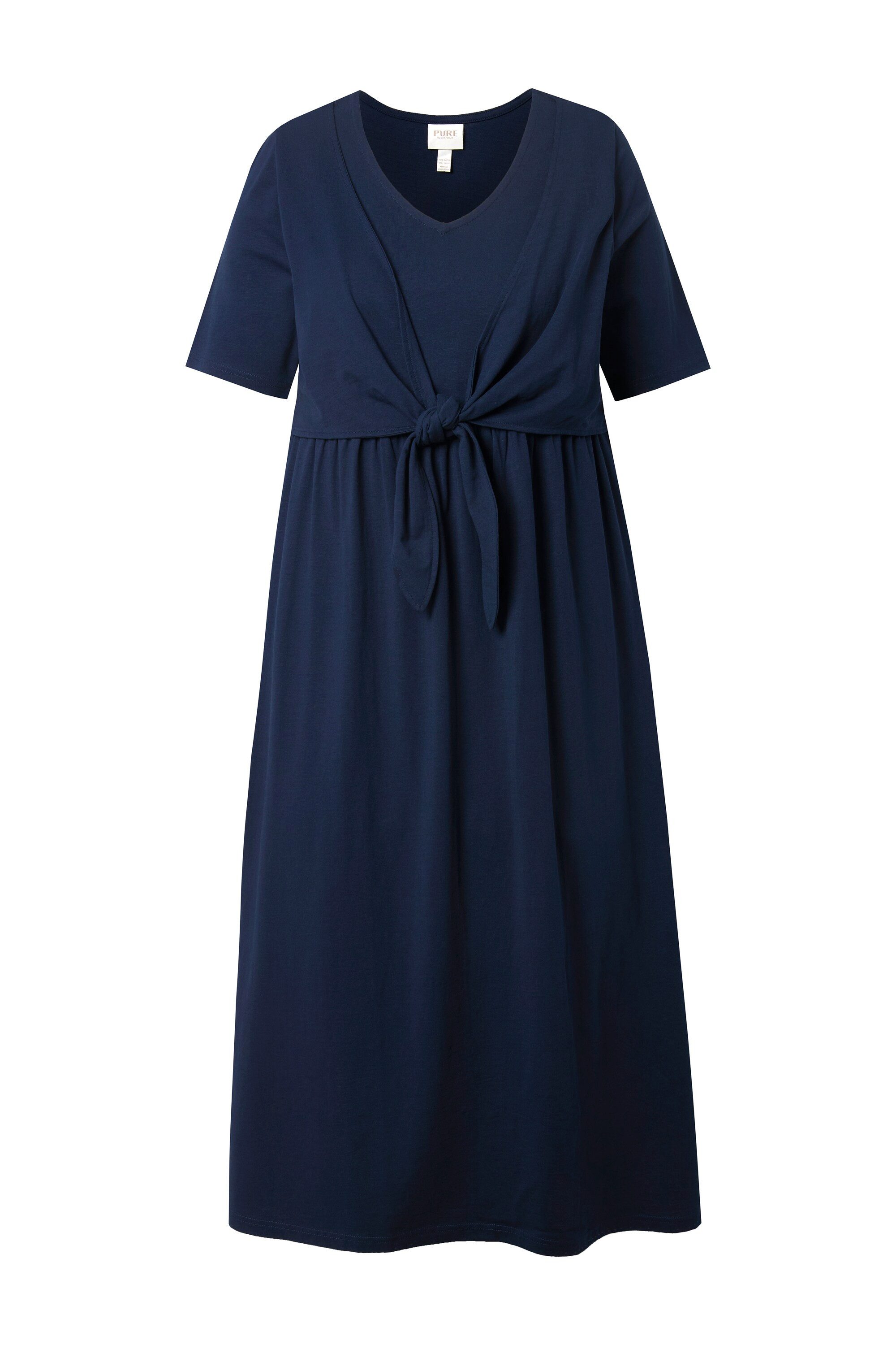 Ulla Popken Midikleid Maxikleid Wickeloptik V-Ausschnitt Halbarm günstig online kaufen