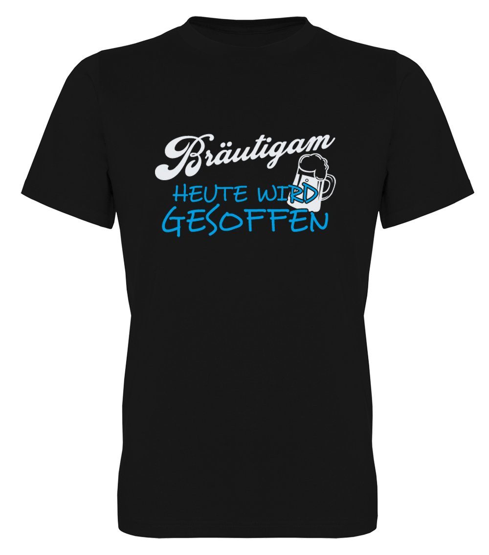 G-graphics T-Shirt zum Junggesellen-Abschied - Bräutigam – Heute wird gesoffen Herren Bräutigam-T-Shirt zum JGA / Poltershirt