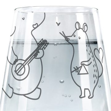 Mr. & Mrs. Panda Glas Big Band - Transparent - Geschenk, Wasserglas, Trinkglas mit Gravur, Premium Glas, Elegantes Design