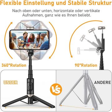 Bifurcation Selfie-Stick mit Fernbedienung, Aluminium-Selfie-Stick-Stativ, 3-in-1 Dreibeinstativ