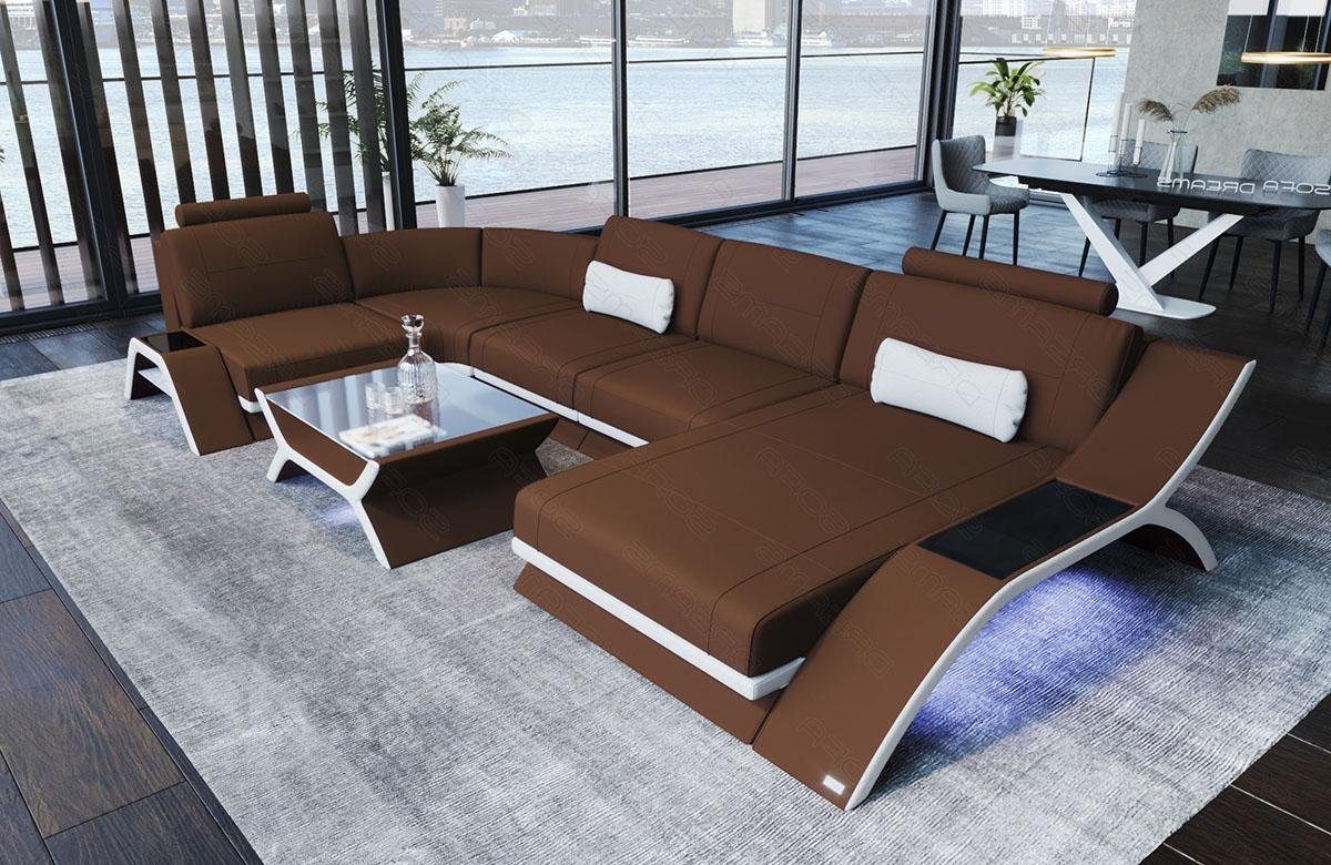 Wohnlandschaft Stoffsofa Couch Sofa Calabria U Form Polstersofa