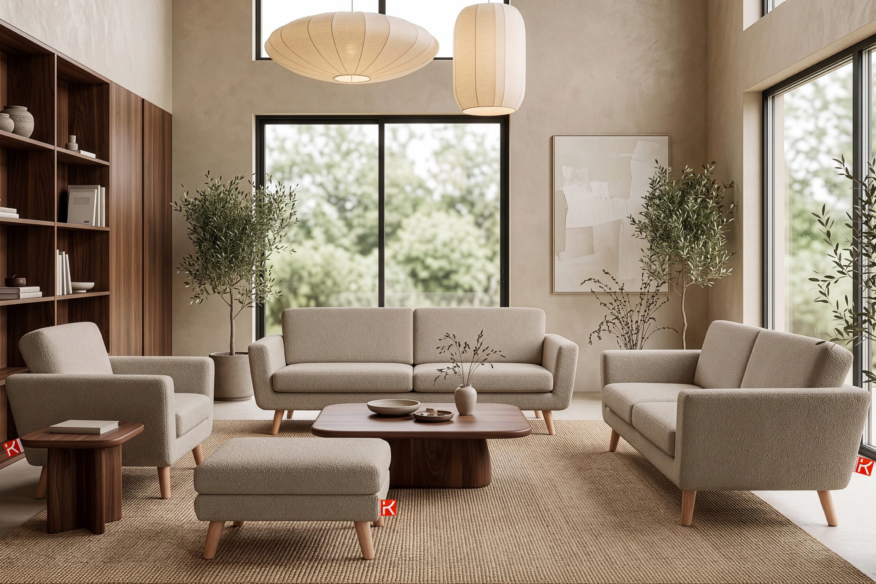 KONSIMO® Sitzhocker TAGIO hergestellt in Europa, 5 Jahre Garantie (Sitzhoker), Scandi-Stil, Gestell aus Massivholz – Bild 5 von 5
