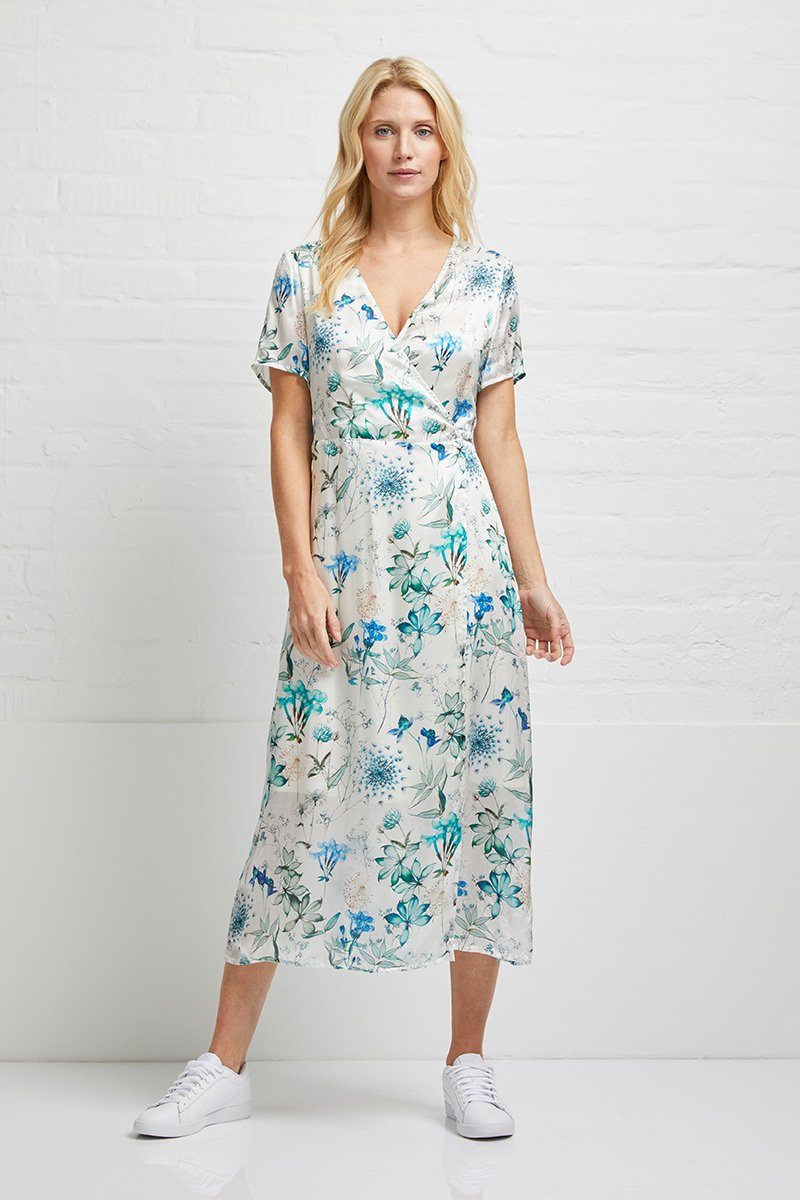 wunderwerk Midikleid Silk wrap dress flower print