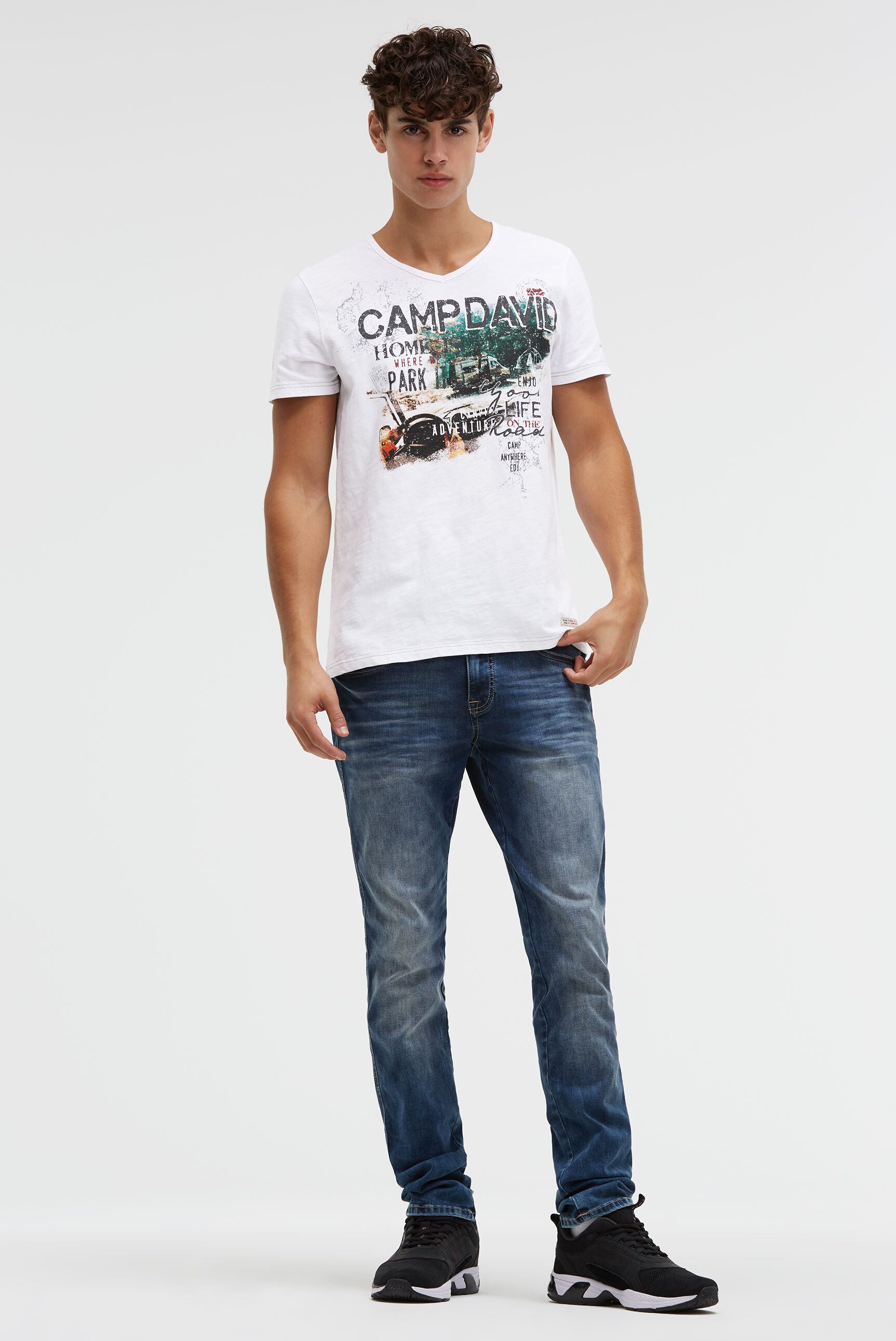 CAMP DAVID V-Shirt aus Baumwolle