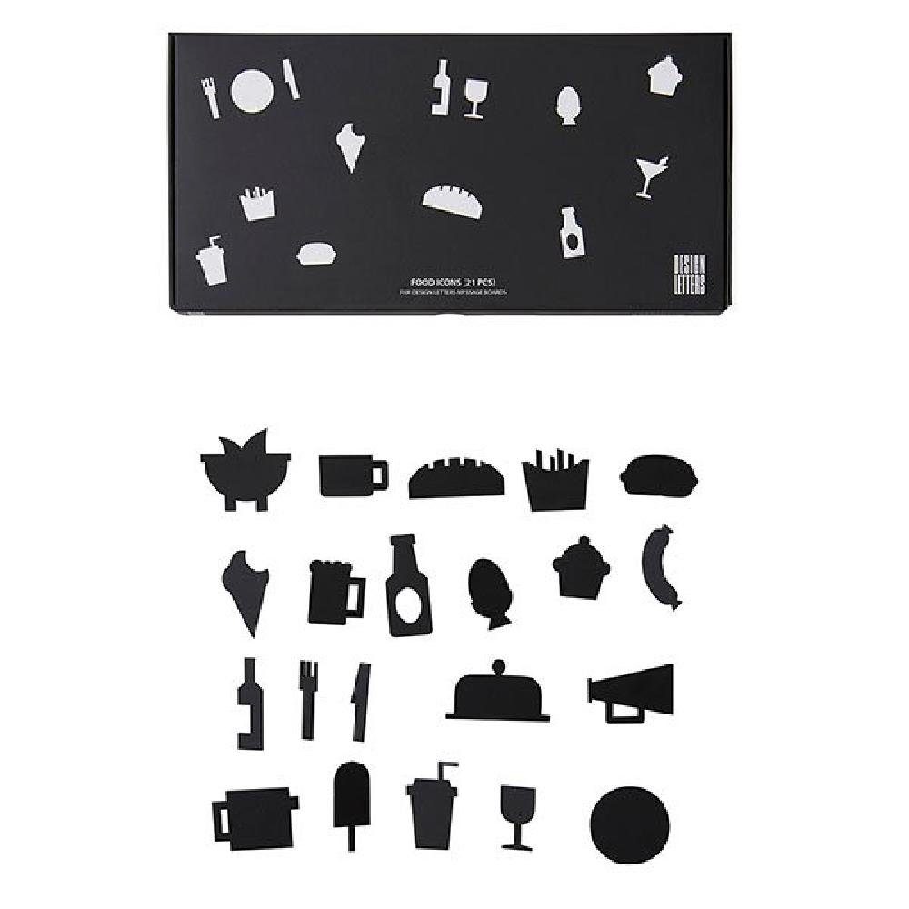 Design Letters Dekoobjekt Food Icons Schwarz