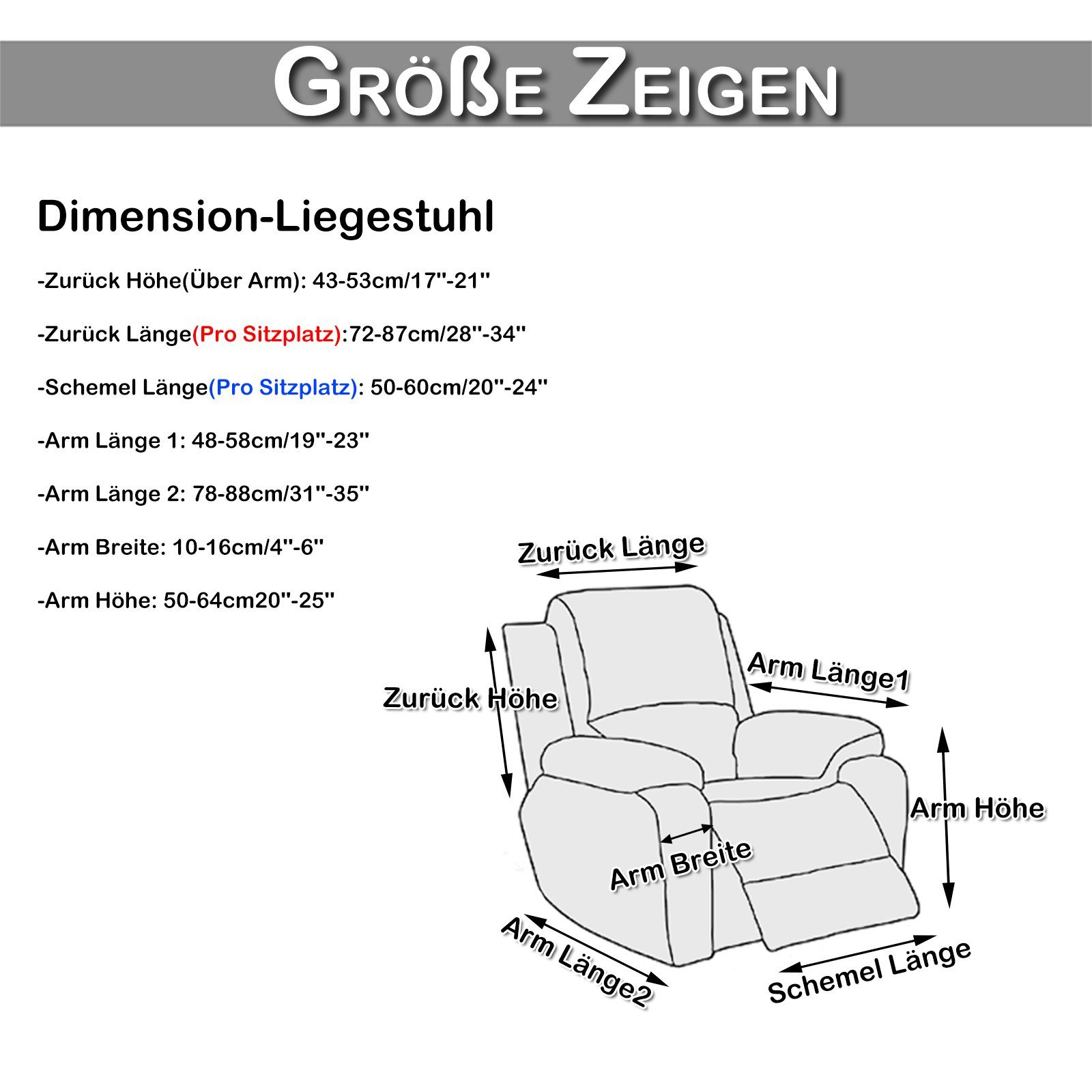 Grau Recliners Sesselhusse 1/2/3 Sitz, Rosnek Stretch, für elektrische Heimdekoration,