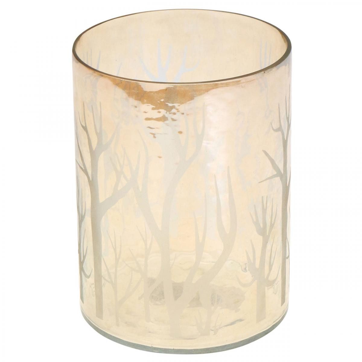 Florists Products Streudeko Windlicht Glas Braun Ø12cm H15cm Kerzenglas Teelichtglas