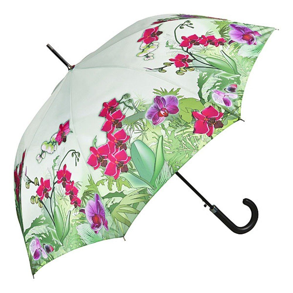 Stockregenschirm von LILIENFELD Regenschirm Blumen, Stockschirm VON Auf-Automatik Blumendruck Orchideen Lilienfeld Blumen Stabil Leicht