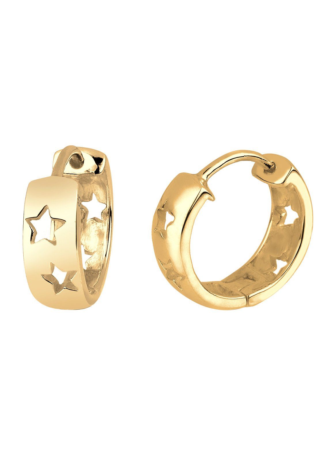 Creolen 925 Gold Sterne Trend Elli Silber Astro Creolen Paar
