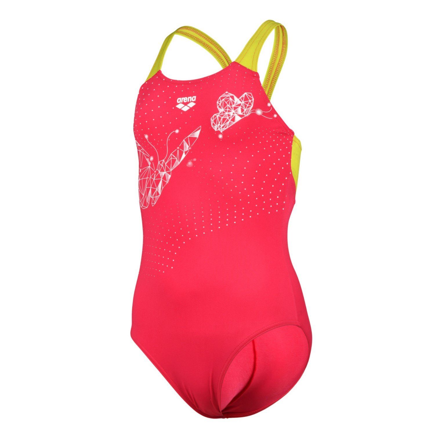 Rosa Butterfly UV-Schutz und mit Schnelltrocknend Swim V Mädchen Back Badeanzug Arena