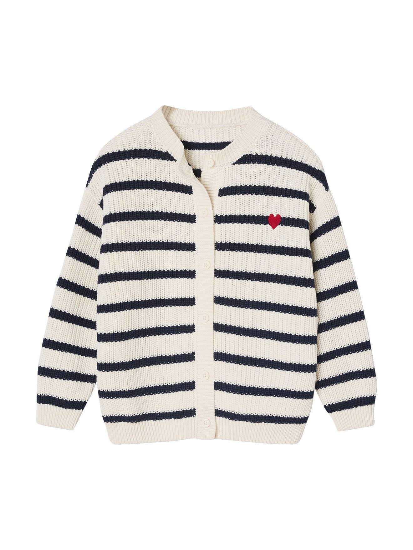 vertbaudet Strickjacke Mädchen Strickjacke mit kleinen Stickereien Knopfverschluss